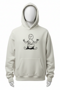 Bla! Zen Hoodie oversized off-white with meditating figure graphic